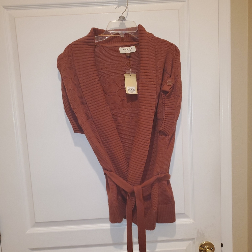 Brown, short sleeve, cardigen